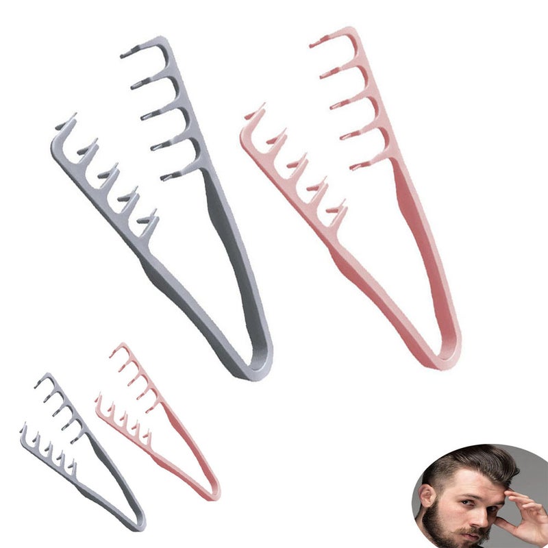 Texture Comb,Textured Styling Combs,Abs Plastic Non-slip Grip,Texture Comb Men,Quad Combs (gray) - Image 1